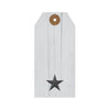 Faceted Barn Star Barnwood Paper Tag Charcoal 4.75x2.25 w/ Twine Set of 50