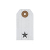 Faceted Barn Star Barnwood Paper Tag Charcoal 2.75x1.5 w/ Twine Set of 50