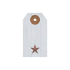 Faceted Barn Star Barnwood Paper Tag Barn Red 2.75x1.5 w/ Twine Set of 50