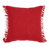 Eston Red White Plaid Pillow Fringed 12x12 - The Village Country Store 