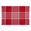 Eston Red White Plaid Placemat Set of 2 Fringed 13x19 - The Village Country Store 