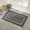 Sawyer Mill Black White Jute Rug Rect w/ Pad 24x36 - The Village Country Store 