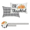 Annie Black Check Be Thankful Pumpkin Pillow 14x22 - The Village Country Store 