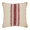 Yuletide Burlap Red Stripe Pillow 18x18 - The Village Country Store 