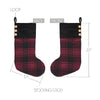 Cumberland Red Black Plaid Stocking 12x20 - The Village Country Store 