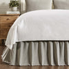 Burlap Dove Grey Ruffled Queen Bed Skirt 60x80x16 - The Village Country Store 