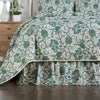 Dorset Green Floral Queen Bed Skirt 60x80x16 - The Village Country Store 
