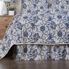 Dorset Navy Floral Queen Bed Skirt 60x80x16 - The Village Country Store 