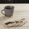 Sawyer Mill Charcoal Cow Jute Coaster Set of 6 - The Village Country Store 