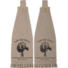 Sawyer Mill Charcoal Windmill Button Loop Kitchen Towel Set of 2 - The Village Country Store 