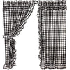 Annie Buffalo Black Check Ruffled Short Panel Set of 2 63x36 - The Village Country Store 