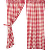 Annie Buffalo Red Check Short Panel Set of 2 63x36 - The Village Country Store 