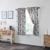 Dorset Navy Floral Short Panel Set of 2 63x36 - The Village Country Store 