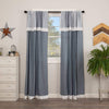 Sawyer Mill Blue Panel with Attached Patchwork Valance Set of 2 84x40 - The Village Country Store 