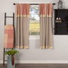 Sawyer Mill Red Short Panel with Attached Patchwork Valance Set of 2 63x36 - The Village Country Store 