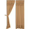 Simple Life Flax Khaki Ruffled Panel Set of 2 84x40 - The Village Country Store 