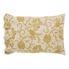 Dorset Gold Floral Ruffled Standard Pillow Case Set of 2 21x26+4 - The Village Country Store 
