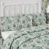 Dorset Green Floral Ruffled King Pillow Case Set of 2 21x36+4 - The Village Country Store 