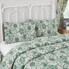 Dorset Green Floral Ruffled Standard Pillow Case Set of 2 21x26+4 - The Village Country Store 