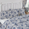 Dorset Navy Floral Ruffled King Pillow Case Set of 2 21x36+4 - The Village Country Store 
