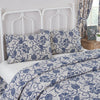 Dorset Navy Floral Ruffled Standard Pillow Case Set of 2 21x26+4 - The Village Country Store 