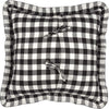 Annie Buffalo Black Check Ruffled Fabric Pillow 18x18 - The Village Country Store 