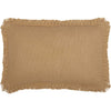 Burlap Natural Pillow w/ Fringed Ruffle 14x22 - The Village Country Store 