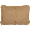 Burlap Natural Pillow w/ Fringed Ruffle 14x22 - The Village Country Store 