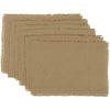 Burlap Natural Placemat Set of 6 Fringed 12x18 - The Village Country Store 