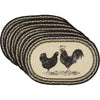 Sawyer Mill Charcoal Poultry Jute Placemat Set of 6 12x18 - The Village Country Store 