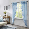 Annie Buffalo Blue Check Ruffled Prairie Long Panel Set of 2 84x36x18 - The Village Country Store 