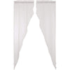 White Ruffled Sheer Petticoat Prairie Long Panel Set of 2 84x36x18 - The Village Country Store 