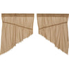 Tobacco Cloth Khaki Prairie Swag Fringed Set of 2 36x36x18 - The Village Country Store 