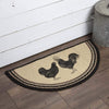 Sawyer Mill Charcoal Poultry Jute Rug Half Circle w/ Pad 16.5x33 - The Village Country Store 