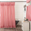 Annie Buffalo Red Check Ruffled Shower Curtain 72x72 - The Village Country Store 