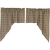 Sawyer Mill Charcoal Plaid Swag Set of 2 36x36x16 - The Village Country Store 