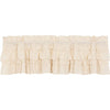 Muslin Ruffled Unbleached Natural Valance 16x60 - The Village Country Store 
