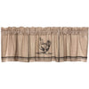 Sawyer Mill Charcoal Chicken Valance Pleated 20x72 - The Village Country Store 