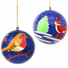 Handpainted Fox & Bird Ornaments, Set of 2 - The Village Country Store 