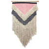 Handwoven Boho Wall Hanging, Pink with Cream Fringe - The Village Country Store 