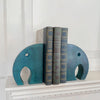 Teal Elephant Book Ends, Carved Gorara Soapstone - The Village Country Store 