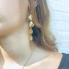 Geometric Tiered Brass Drop Earrings - The Village Country Store 
