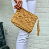 Macrame Clutch with Tassel, Tan - The Village Country Store 