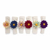 Hand Crafted Felt from Nepal: Set of 6 Napkin Rings, Assorted Daisies for Fall - The Village Country Store 