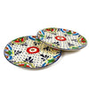 Dinner Plates 11.8in - Dots and Flowers, Set of Two - Encantada - The Village Country Store 