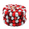 Hand Crafted Felt Ball Coasters from Nepal: 4-pack, Chakra Reds - Global Groove (T) - The Village Country Store 