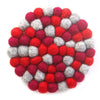 Hand Crafted Felt Ball Coasters from Nepal: 4-pack, Chakra Reds - Global Groove (T) - The Village Country Store 
