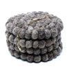 Hand Crafted Felt Ball Coasters from Nepal: 4-pack, Dark Grey - Global Groove (T) - The Village Country Store 