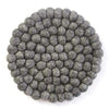 Hand Crafted Felt Ball Trivets from Nepal: Round, Dark Grey - Global Groove (T) - The Village Country Store 