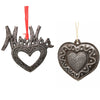 Metal Heart Haitian Metal Drum Christmas Ornaments Newlyweds - Set of 2 - The Village Country Store 